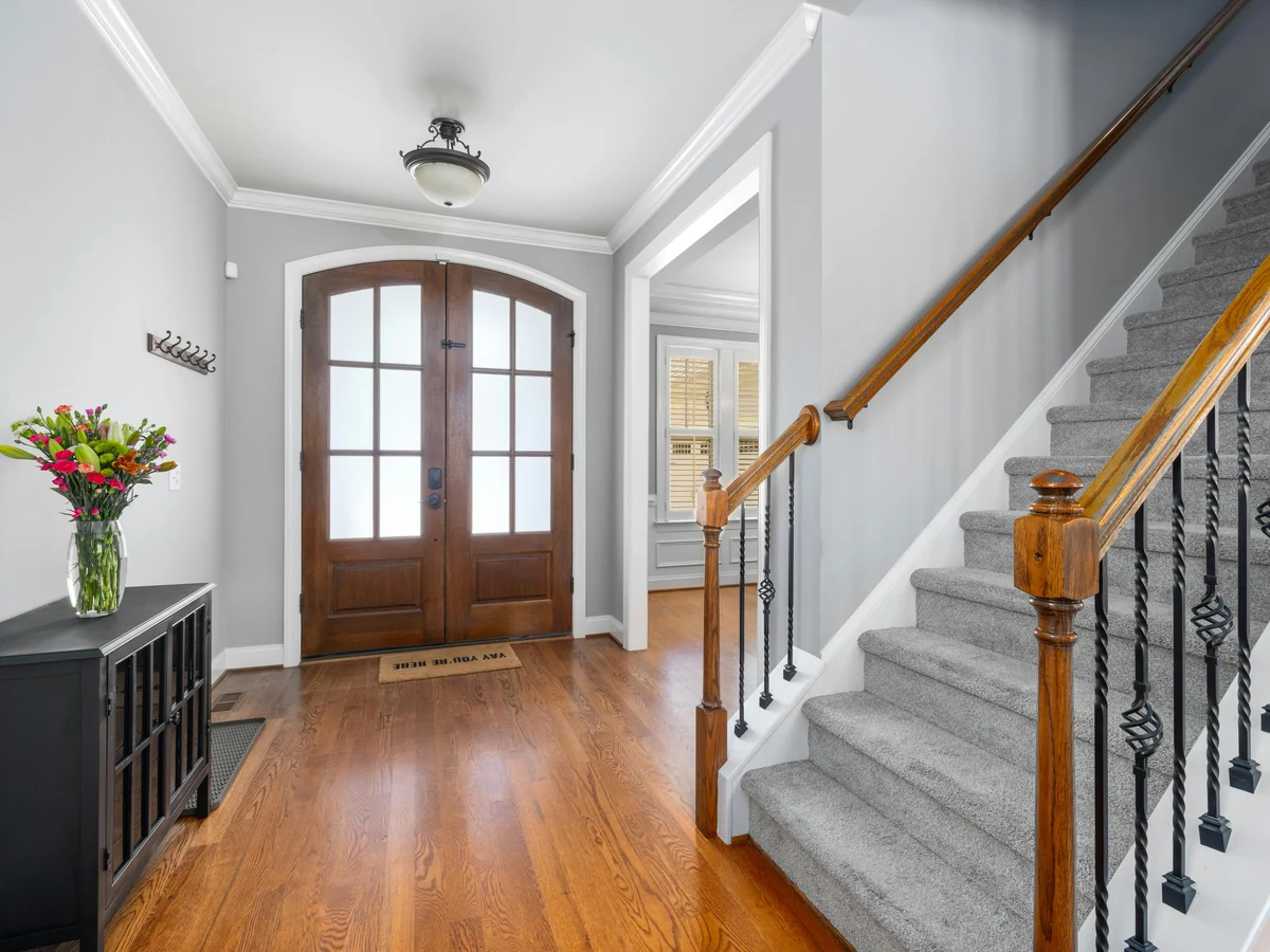 Grey entrance hall painted by Reading Decorators in a period Reading property